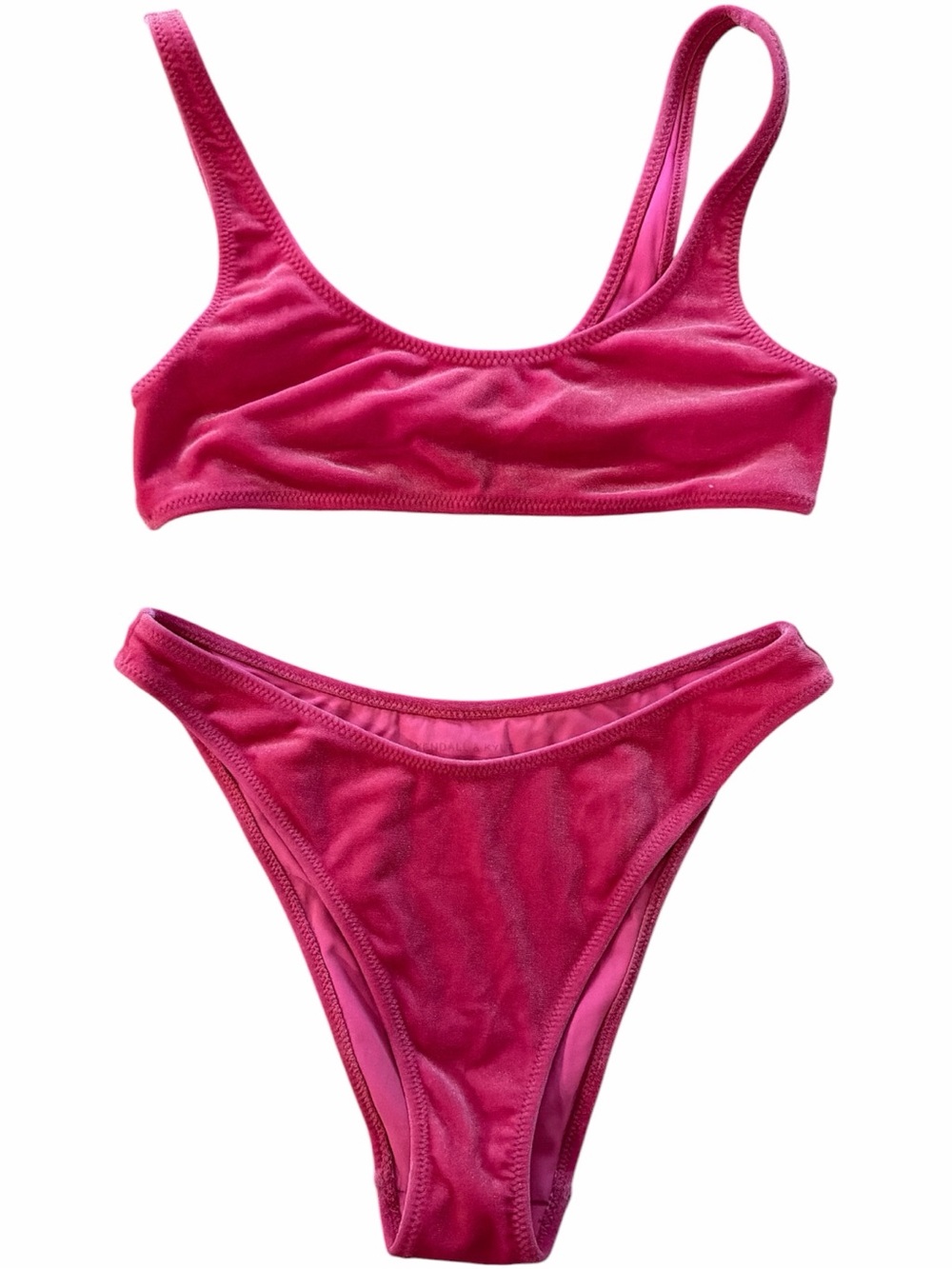 Kendall & Kylie Hot Pink Scoop Bikini Top and High-Cut Bottoms